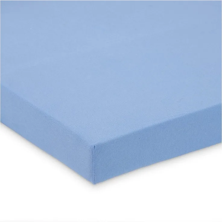 FabiMax BIO Jersey Spannbettlaken für Beistellbett und Wiege, 90 x 55 cm, blau