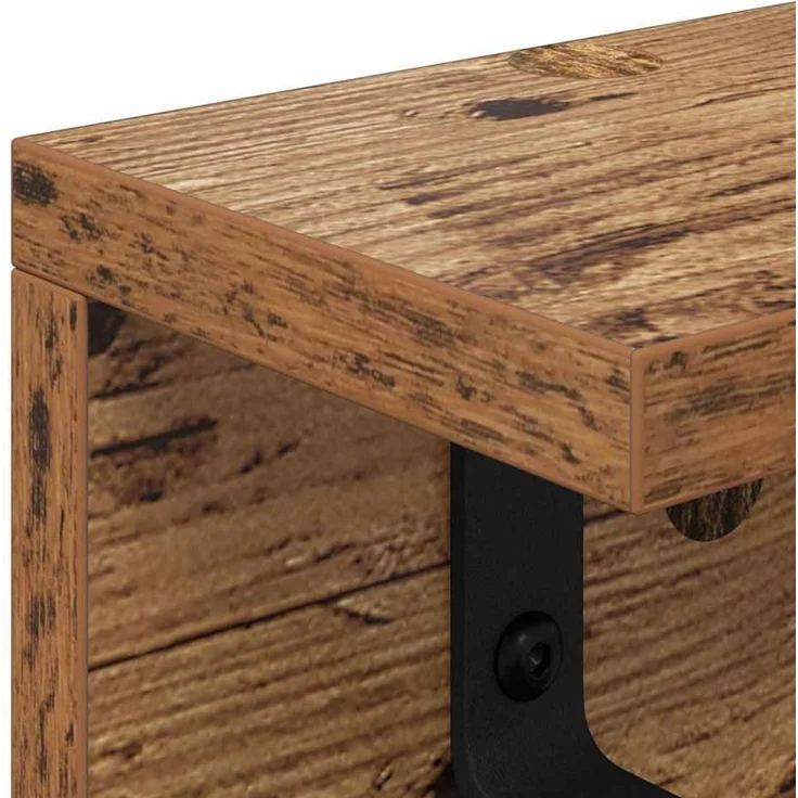 vidaXL Wandmontierter nachttisch Altholz 80 x 10,5 x 10,5 cm 874369 – Bild 8