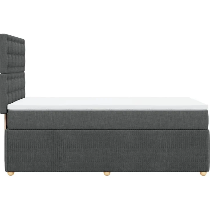 vidaXL Boxspringbett mit Matratze Dunkelgrau 80x200 cm Stoff 3294198 – Bild 7