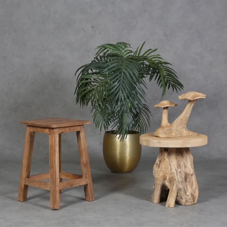 Teakholz Hocker Rocco, Teakholz, 29 x 29 x 48 cm – Bild 4