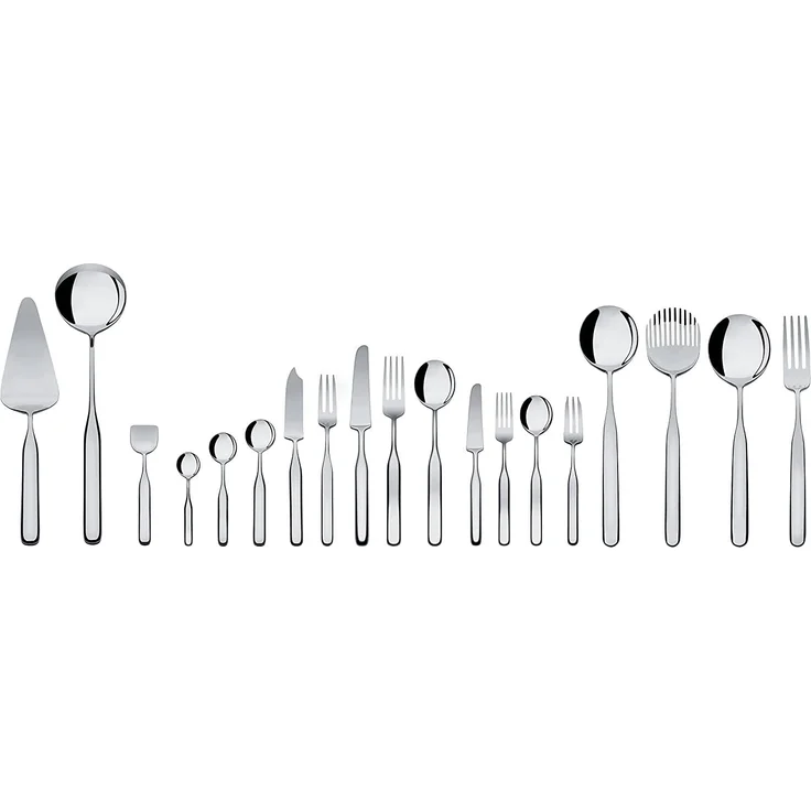 Alessi Collo-Alto, Dessertgabel aus Edelstahl 18-10 glänzend poliert, Silver, 17 x 2 x 4 cm, 6-Einheiten – Bild 2