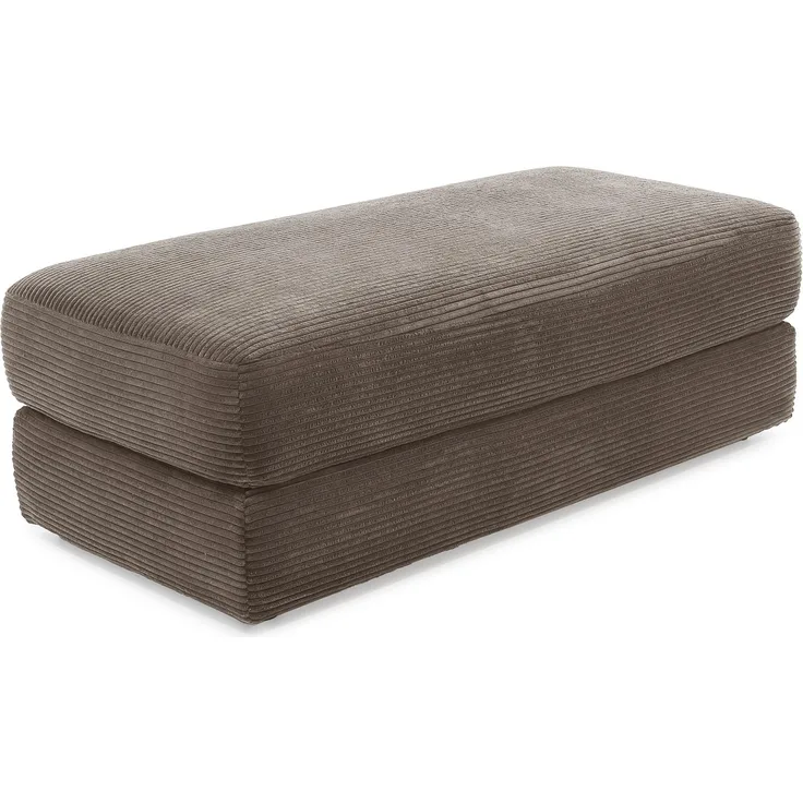 Polsterhocker 124x60 cm Federkern Sitzbank Designerhocker in Cord Braun Taupe