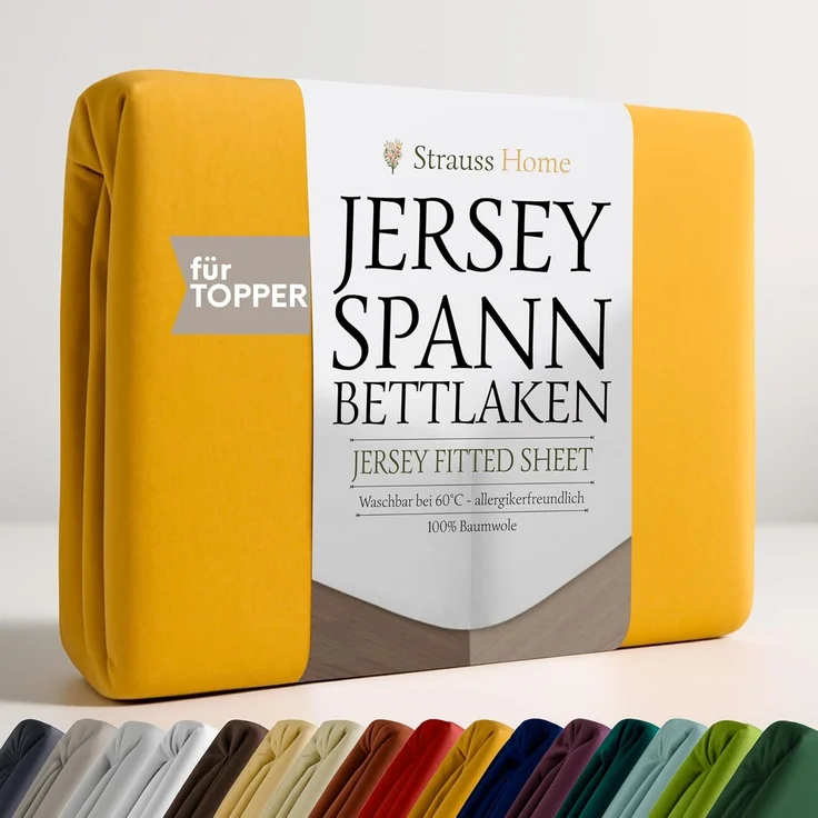 Strauss Home Spannbettlaken Premium Topper Spannbettlaken 150GSM für Matratzen-Topper 10cm Höhe, Gummizug: Rundumgummi, für Topper mit einer Höhe von 10cm, OEKO-TEX zertifiziert