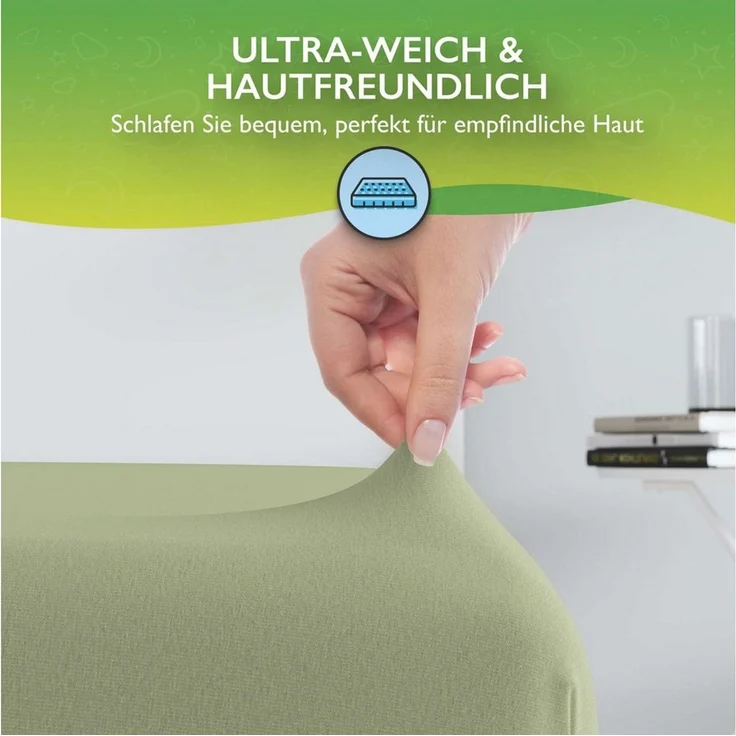 etérea Himmlische Qualität Spannbettlaken etérea Comfort Jersey Topper Spannbettlaken, Jersey, Gummizug: rundum, (1 Stück) – Bild 3