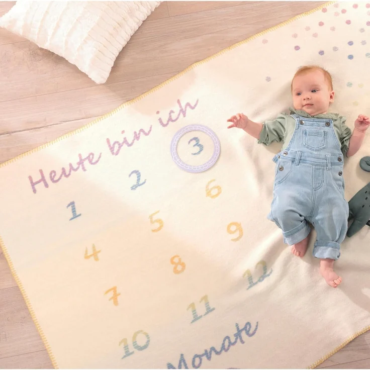 Babydecke Babydecke Milestone, Biederlack, Babydecke Milestone, die perfekte Fotodecke – Bild 5