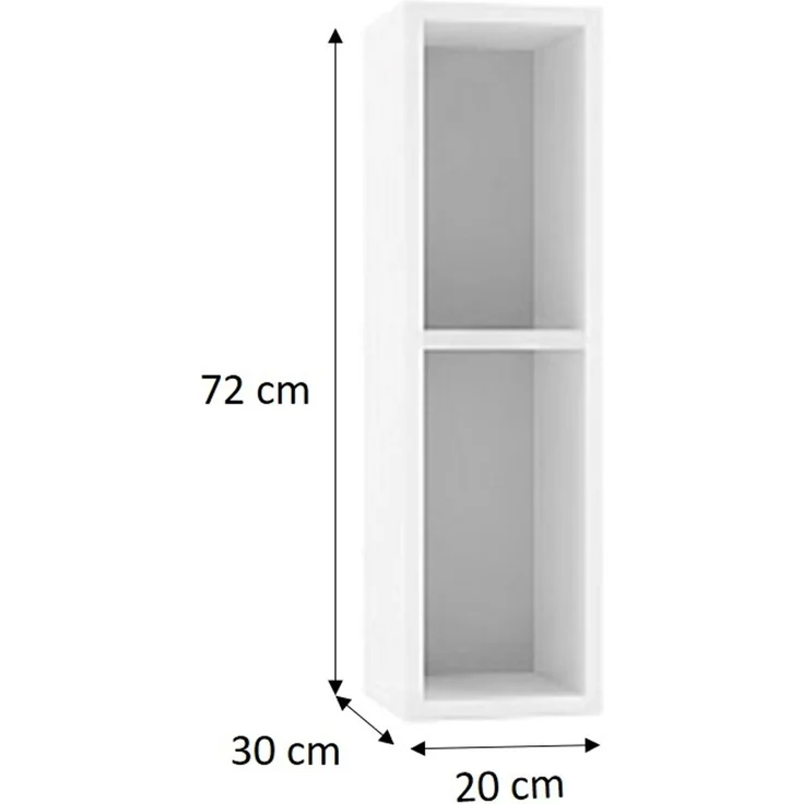 Alice WO20 offenes Küchen-Hängeregal, 20 x 72 x 28,8 cm, Weiß, zur Selbstmontage – Bild 5