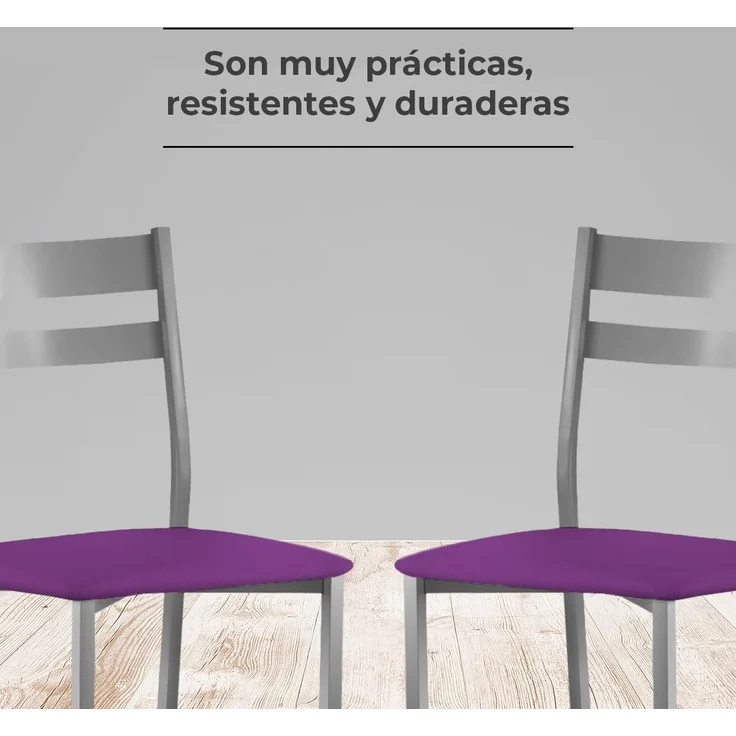 ASTIMESA SCRFBJ 2 Küchenstühle, Metall, Aubergine, Sitzhöhe 45 cm – Bild 5