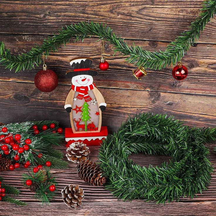 32M Weihnachtsgirlande Dekoration Grüne Piniengirlande 4cm – Bild 5