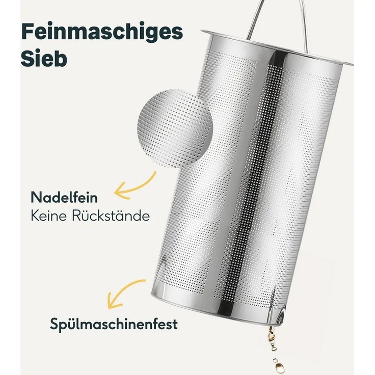 SILBERTHAL Teekanne Edelstahl mit Siebeinsatz Schwarz, 1 l, Doppelwandig-isoliert – Bild 2