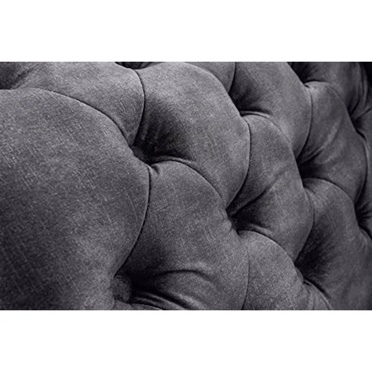 riess-ambiente Recamiere CHESTERFIELD 170cm grau / dunkelbraun, Einzelartikel 1 Teile, Wohnzimmer · Strukturstoff · Chesterfield – Bild 6