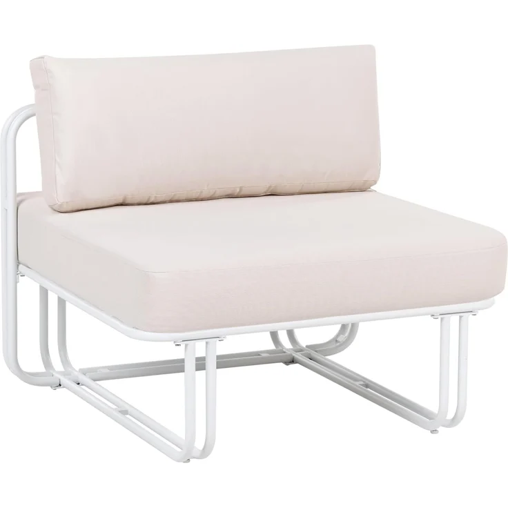 Lounge Set mit Tisch und Ottomane 3-Sitzer CAMEROTA Metall Weiß – Bild 7