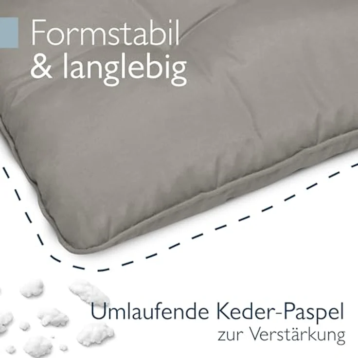 Beautissu Lounge Sitzkissen, Outdoor, Polyester Hellgrau, 10 x 60 x 60 cm – Bild 8