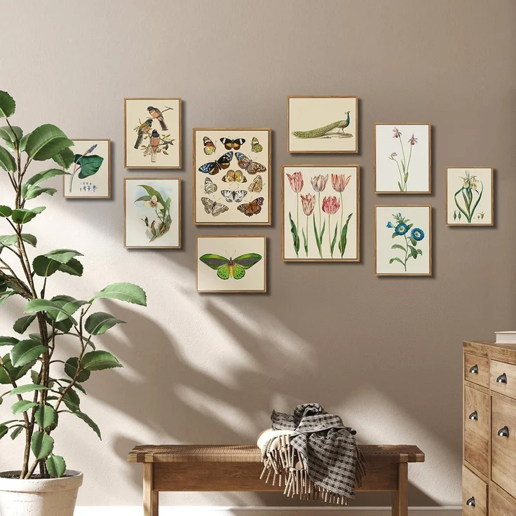 Vintage Botanische Leinwandbilder mit Holzrahmen 20x25 cm Wandbilder Wohnzimmer – Bild 5