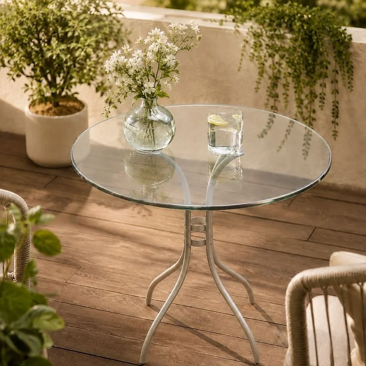 Glasplatte TERRY 70cm Rund Gehärtetes Glas Scheibe Kaminplatte Bodenplatte – Bild 4