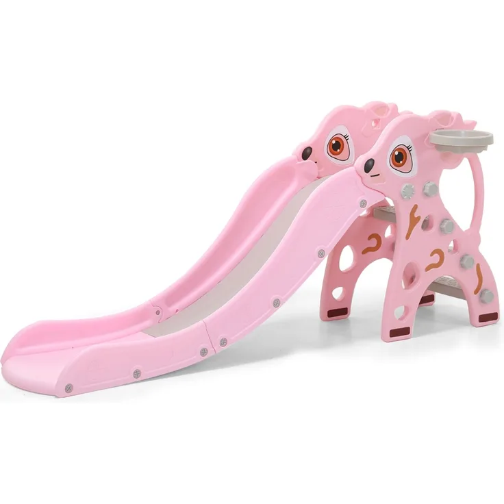 Moni Kinderrutsche Tiana WM19021 Länge 160 cm Basketballkorb rutschfeste Stufen pink