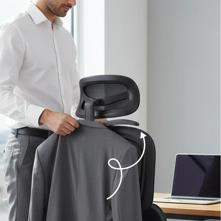 CLP Bürostuhl Lothenda ergonomisch 3D-Armlehnen Lordosenstütze höhenverstellbar,schwarz – Bild 4