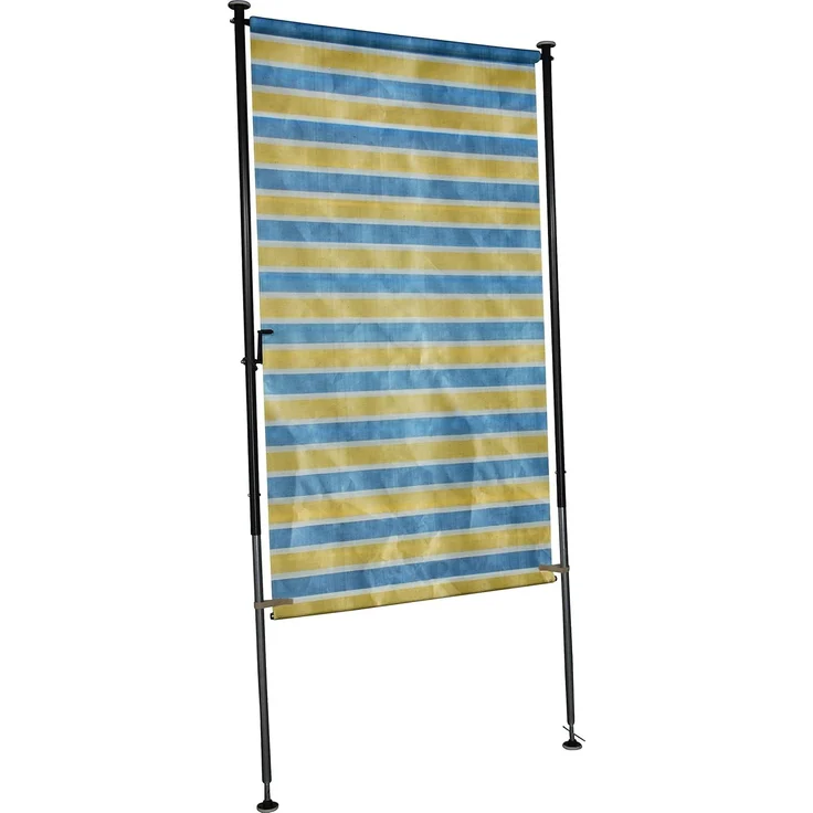 Angerer Sichtschutz Standard - Seitenmarkise für Sonnen- und Sichtschutz (120 cm, Gelb-Blau)