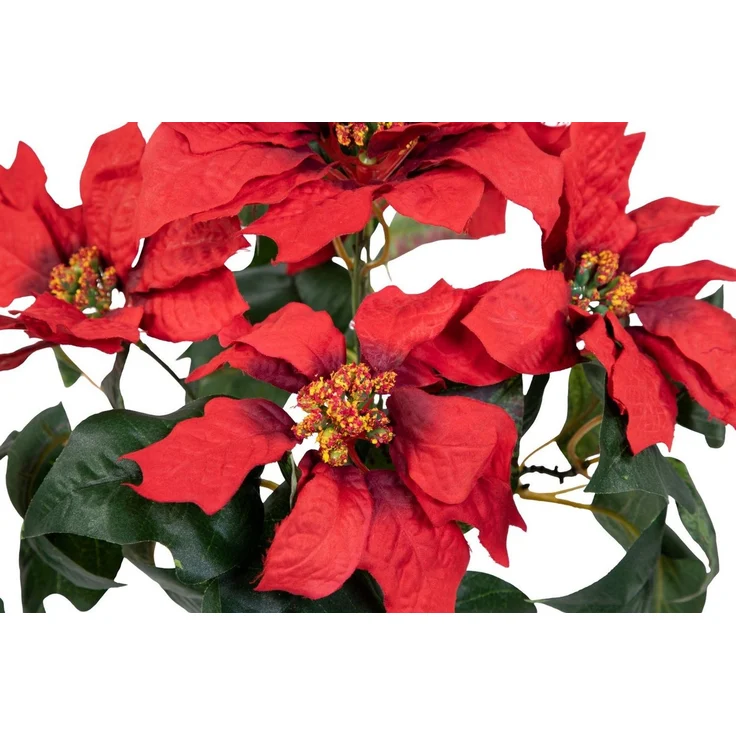 Kunstblume Weihnachtsstern im Topf 36cm PF Kunstblumen künstliche Blumen Poinsettie, Seidenblumen Roß, Höhe 36 cm, Farbe: Rot – Bild 4