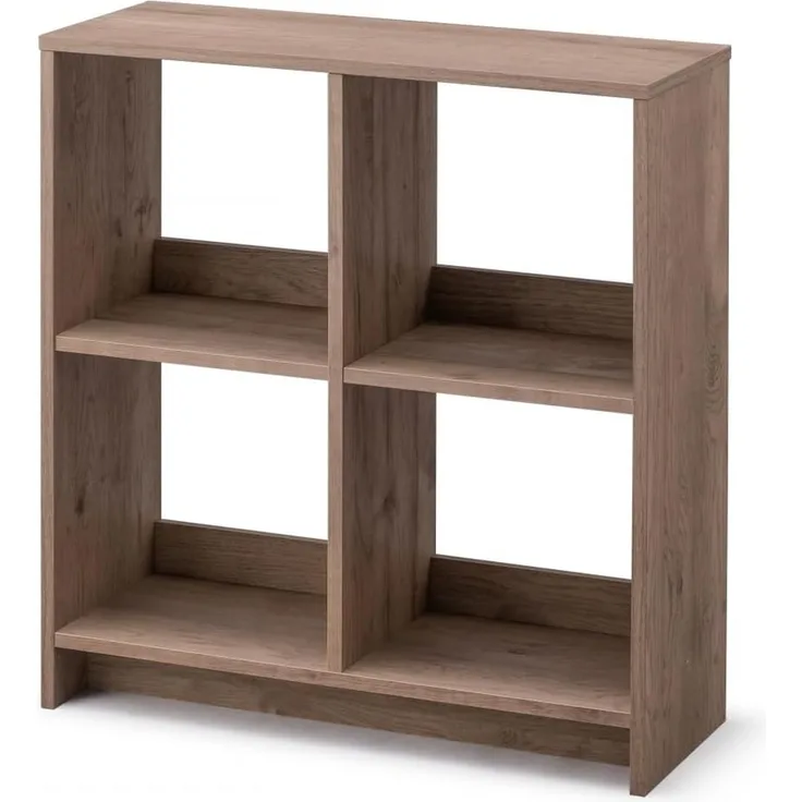 Iris Ohyama Würfel-Bücherregal, offenes Holzregal, Schrank mit 4 Böden, offenes Holzregal, Einfache Montage, modular, Büro, Wohnzimmer, Schule, 27 x 69 x 76, WOS-4, Aschbraun