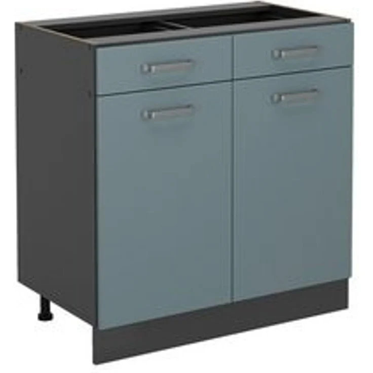 Küchenunterschrank R-Line Blau-Grau 80 cm ohne Arbeitsplatte Vicco – Bild 6