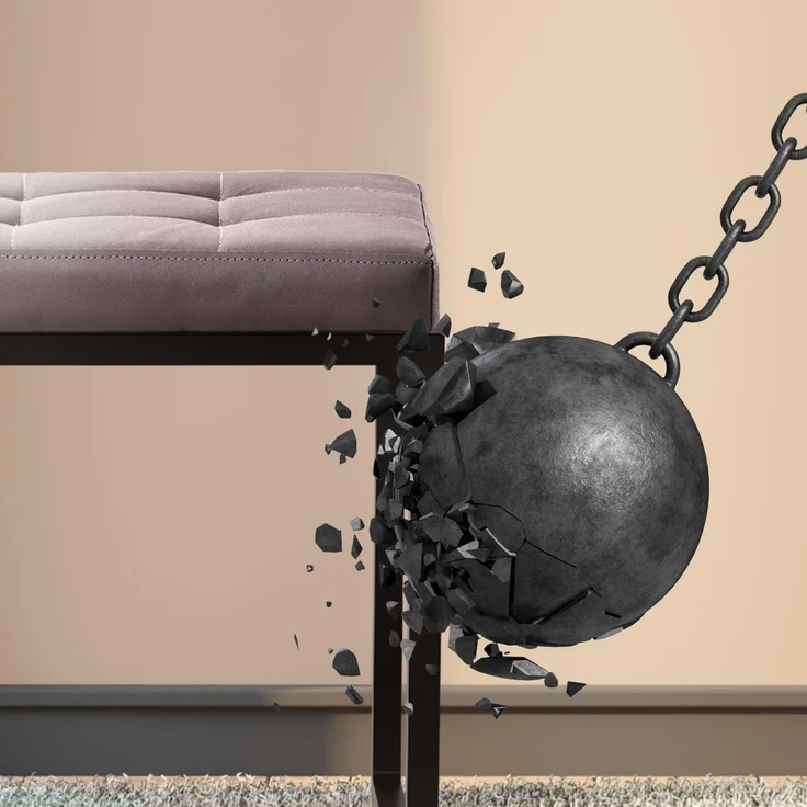 CLP Sitzbank Barci mit Polsterung und schwarzem Eisengestell,grau Kunstleder – Bild 4