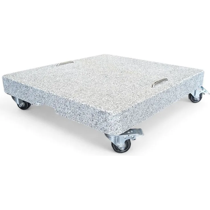 osoltus Granit Schirmständer 100 kg mit 4 Rollen für Ampelschirm mit Griffen