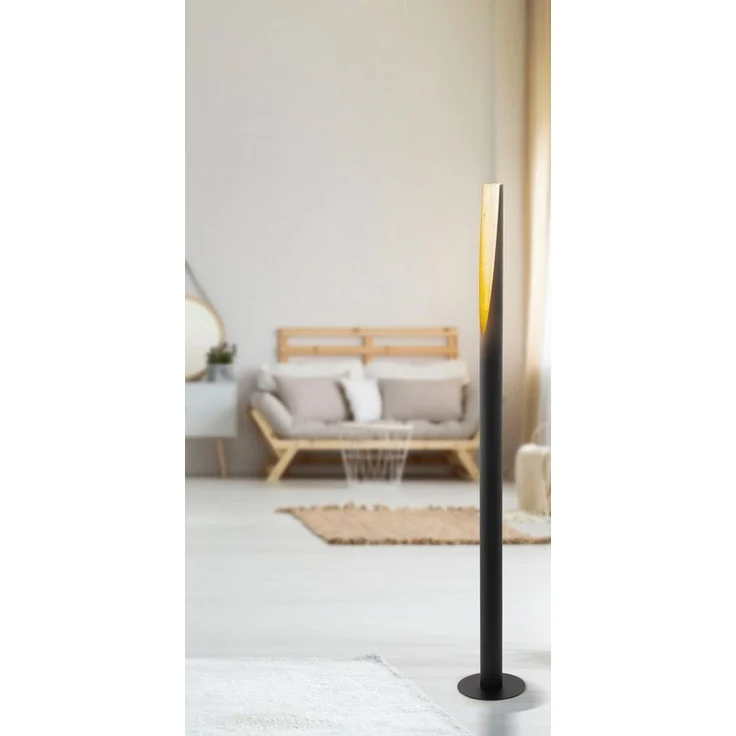 Eglo 97584 LED Stehleuchte BARBOTTO GU10 1X5W Stahl schwarz, gold Ø6cm H:137cm – Bild 3