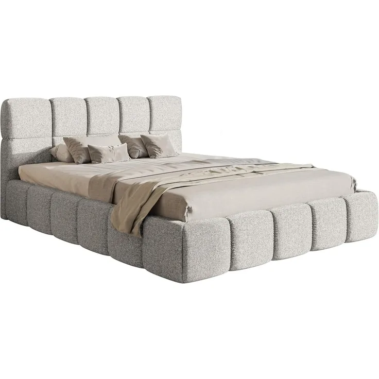 Selsey Bett Polsterbett Mit Stauraum Bettkasten 160x200 cm Hydrophobe Chenille Cloudy Hellgrau