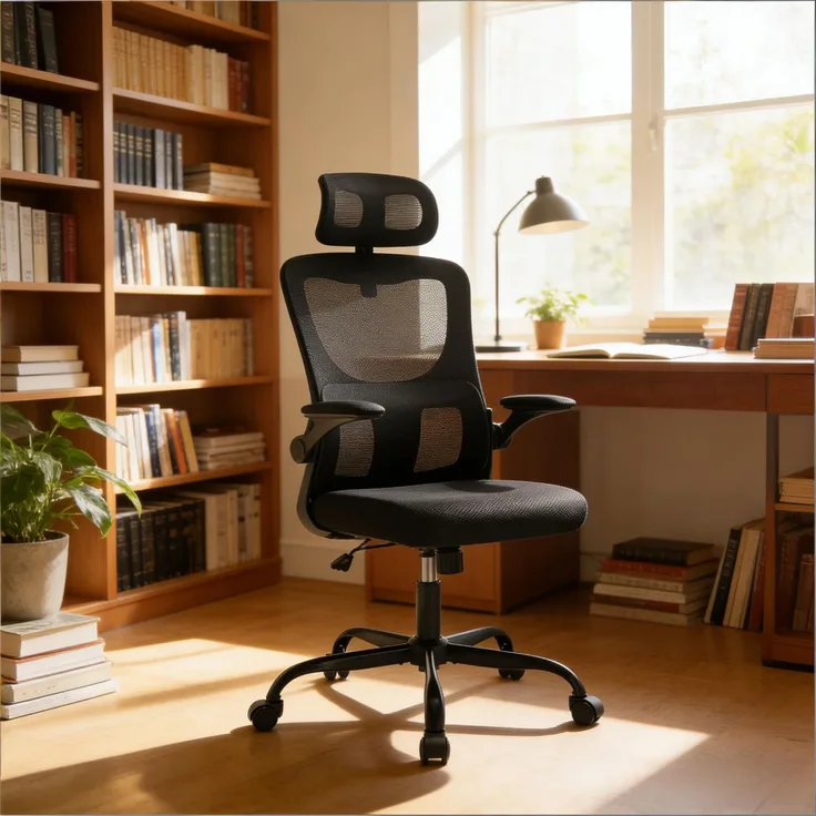 Faumrta Bürostuhl,Hohe Rückenlehne Konferenzstuhl,Atmungsaktiver Computerstuhl,Bequemer Spielstuhl,Bürostuhl mit R?dern(nur mit Bürostühlen)Foam,Metal+Mesh,PU67.5cm*62cm*123.5cmSchwarz