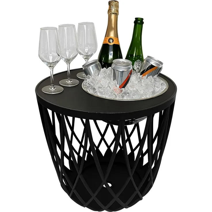 COOTAB Cooler Table DUBAI 4-in-1 Loungetisch mit Edelstahl-Bierkühler
