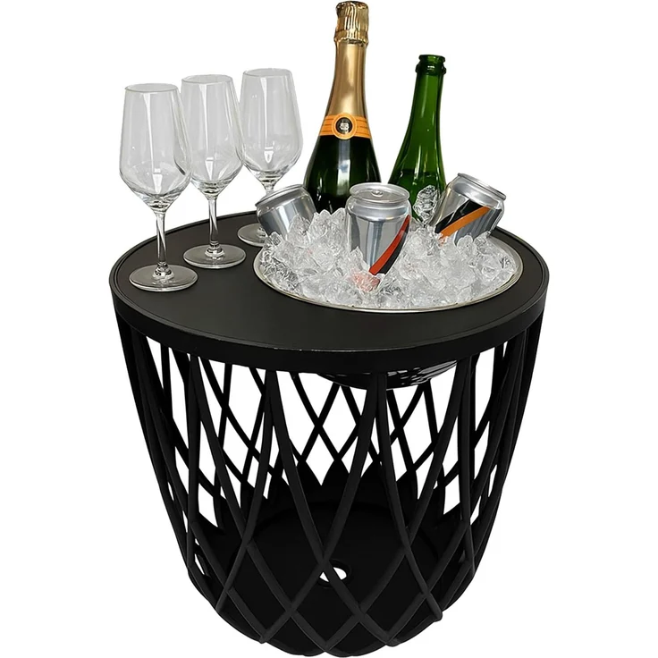 COOTAB Cooler Table DUBAI 4-in-1 Loungetisch mit Edelstahl-Bierkühler – Bild 1