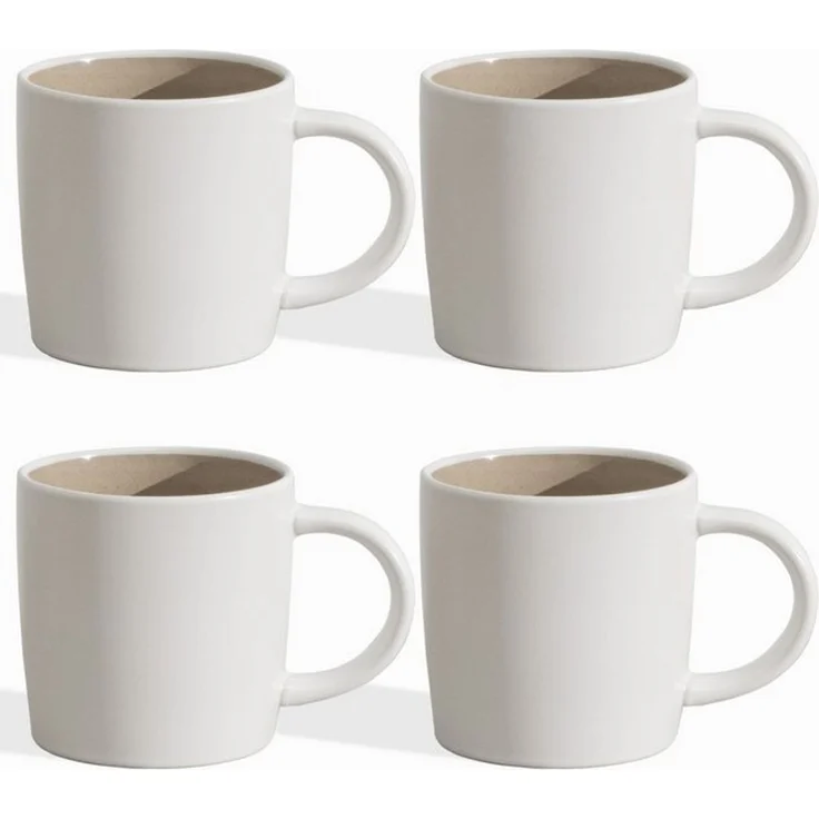Hausfelder Geschirr-Set Geschirrset 4 Personen Steingut Becher 400ml Kaffeetassen Set (4-tlg), Steinzeug, spülmaschinen- & mikrowellengeeignet, Reaktivglasur – Bild 4