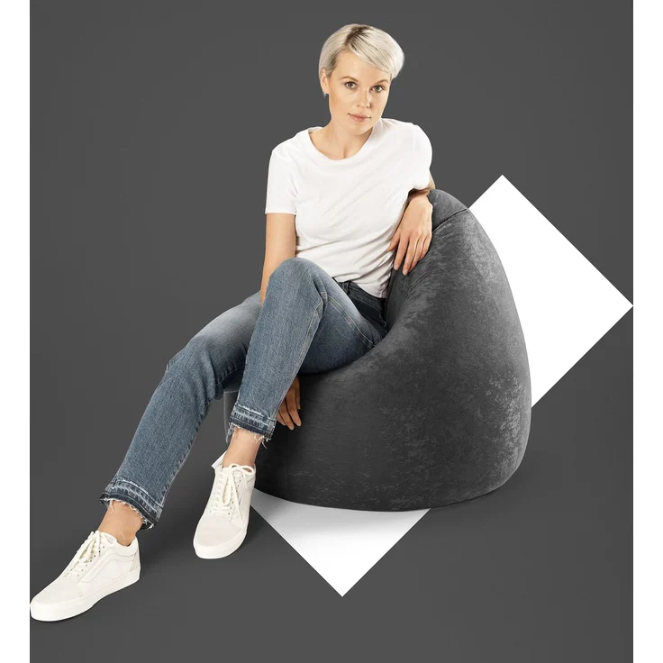 SITTING POINT only by MAGMA Sitzsack Easy XL ca. 220 Liter anthrazit – Bild 4
