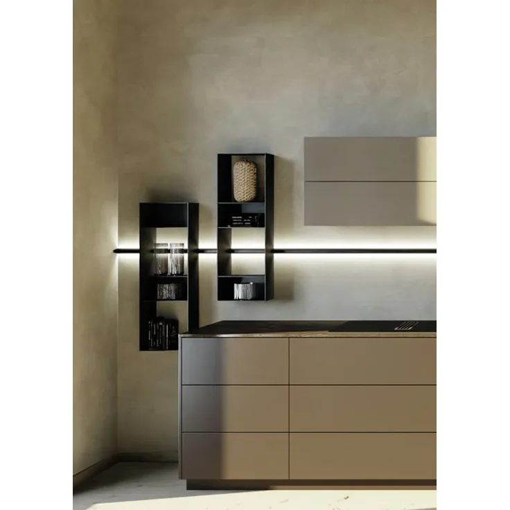Naber 8041217 transFORM Aufsatzregal, 750 x 300 x 180 mm (H x B x T) für Relingsystem, schwarz matt