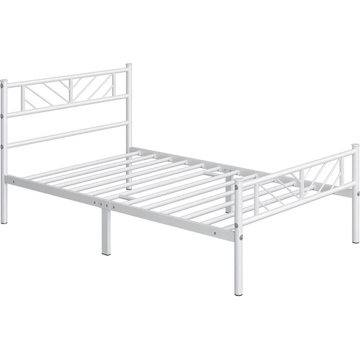 Yaheetech Metallbett Bettgestell 90x190/90x200/140x200cm, Minimalistischer Bettrahmen mit Kopfteil Gästebett mit Lattenrost – Bild 1