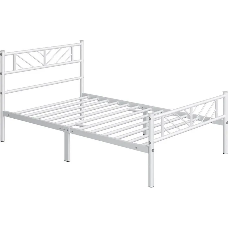 Yaheetech Metallbett Bettgestell 90x190/90x200/140x200cm, Minimalistischer Bettrahmen mit Kopfteil Gästebett mit Lattenrost