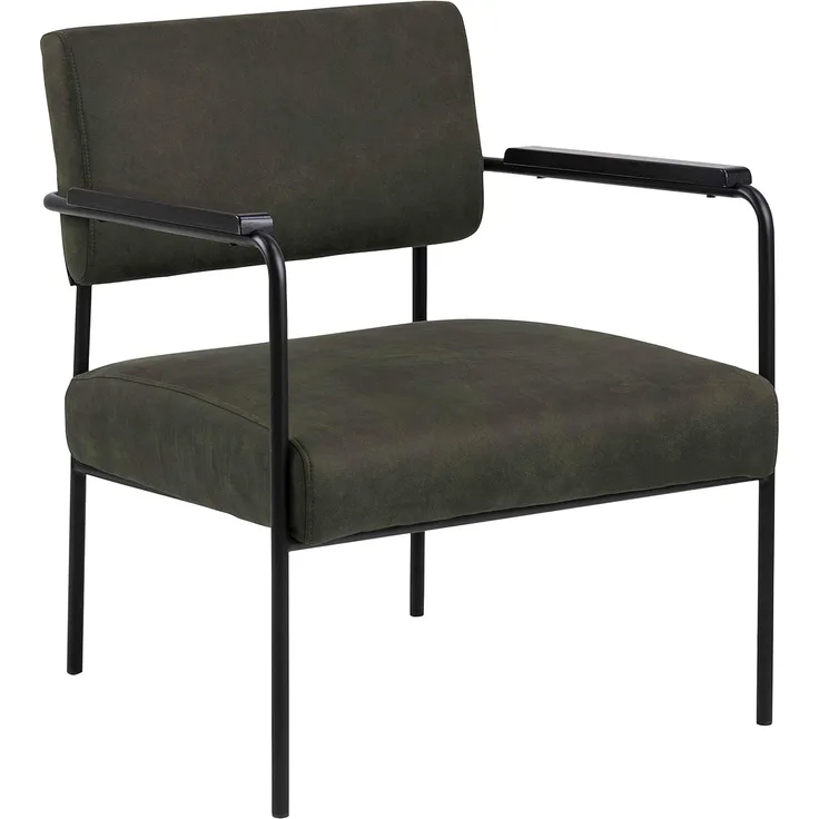 AC Design Furniture Bentley Carver Esszimmerstühle 2er Set, H: 83 x B: 58 x T: 55 cm, Waldgrün/Schwarz, Samt/Metall, 2 Stk