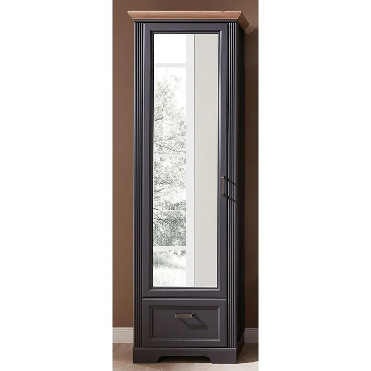 Garderobenschrank >Jasmin< in Graphit - 65x204x41cm (BxHxT)