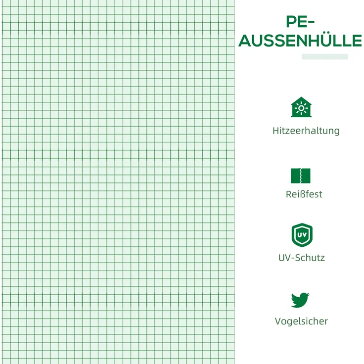 MELAYR, Foliengewächshaus mit Fenster PE Treibhaus Tomatenhaus Frühbeet 120 x 60 x 60 cm Grün – Bild 6
