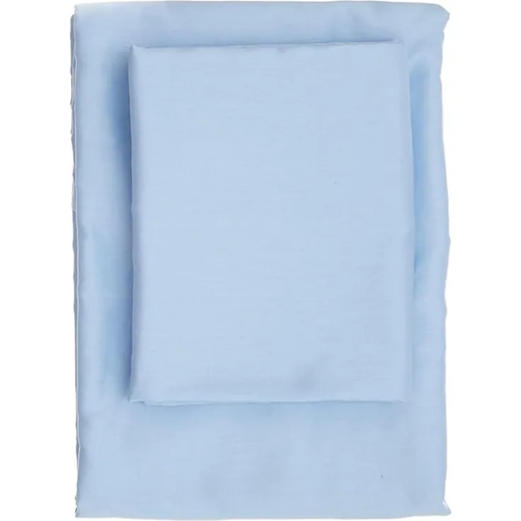 L'essentiel Maison 'De Blue' Satin-Spannbettlaken für Doppelbetten (FR) (IT) (ES) (DE), Blau, 190+30 x 140 cm