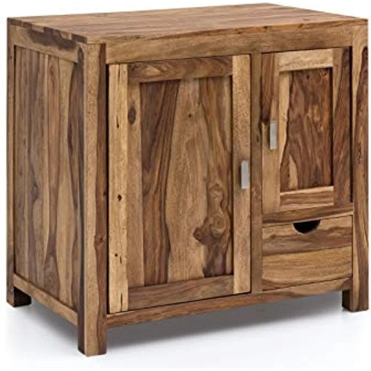 Waschtisch 80cm Akazie Massivholz braun Woodkings Laros Waschtischunterschrank Waschbeckenunterschrank Badmöbel 80x75x45 cm – Bild 3