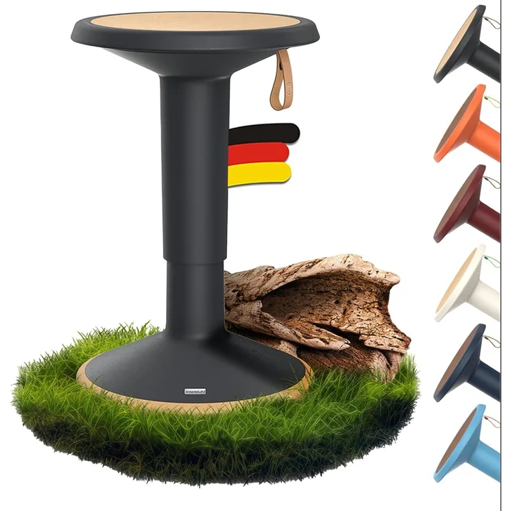 Interstuhl UPis1 - ergonomischer Sitzhocker mit Schwingeffekt - höhenverstellbar - Hocker mit rutschhemmender Standfläche & Kippschutz - Bürohocker (ECO Schwarzgrau, ECO UP Sitzhocker)