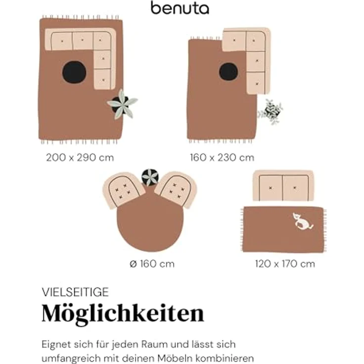 benuta Teppich Whisper, rechteckig, Höhe: 31 mm, Hochflorteppich Wohnzimmer, Schlafzimmer, Esszimmer, Flur, Weich – Bild 8