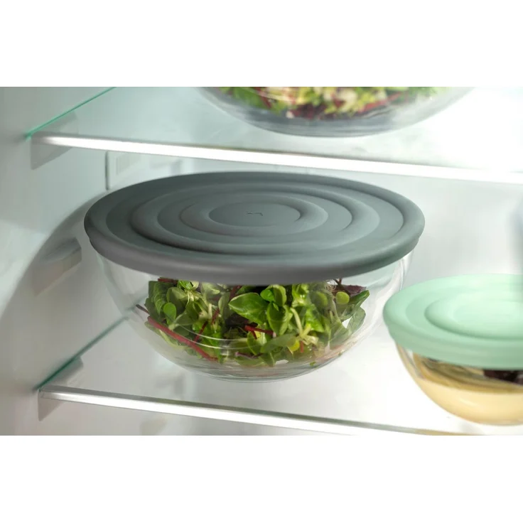 LEONARDO Schale Schalen-Set CUCINA, 6-teilig, 3 Schüsseln mit Silikondeckel, Glas, (Set, 6-tlg), spülmaschinengeeignet – Bild 3