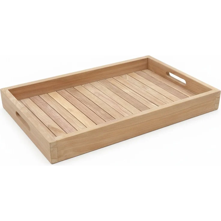 Teakholz Tablett 60cm – Bild 1