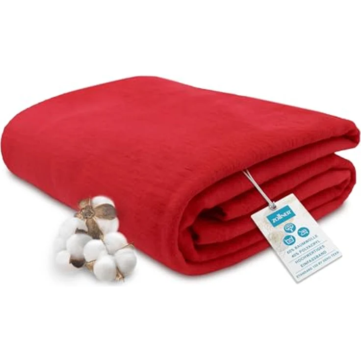 Zollner Kuscheldecke, Rot, 150x200 cm, aus Naturmaterialien, Oeko-Tex® Standard 100, pflegeleicht – Bild 1
