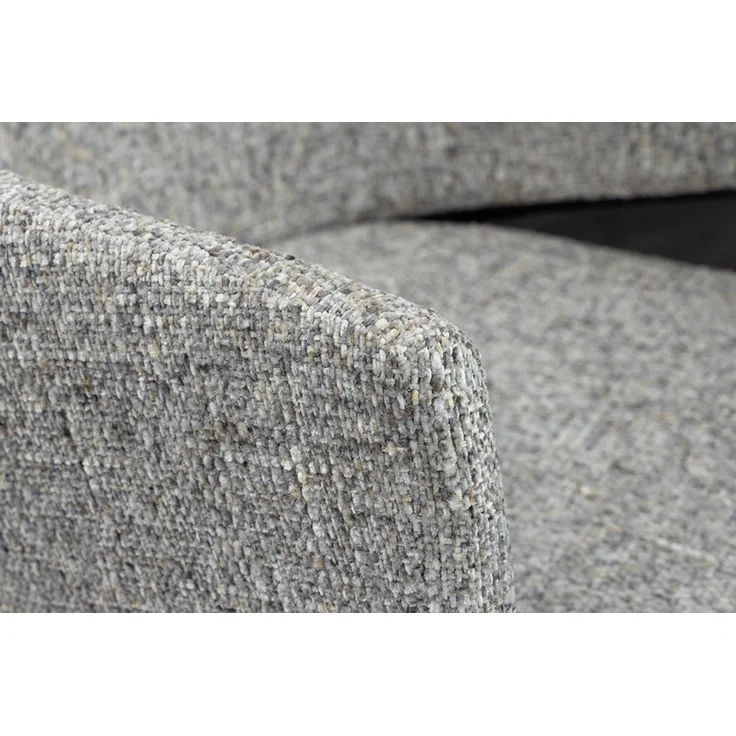 riess-ambiente Esszimmerstuhl NOBLESSE grau / schwarz - Chenille, Metallgestell, Retro, Armlehnen (Einzelartikel, 1 St), halbrunder Stuhl - ideal für Küche, Ess-, Arbeits-. Wohnzimmer & Büro – Bild 3