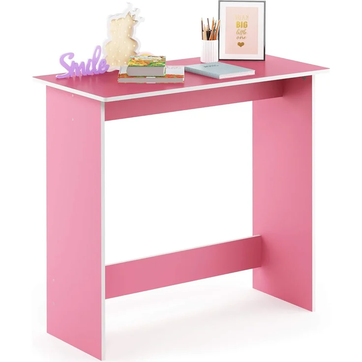 Furinno Simplistic Computertisch/Schreibtisch, Holz, Rosa/Weiß, 39. 37 x 80 x 75. 57 cm – Bild 1
