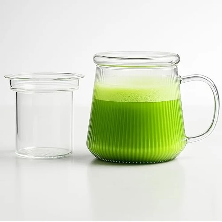 Goodwei Teeservice Teezubereiter aus Glas mit Filter und Deckel – Teetasse & Teekanne (1-tlg), 1 Personen, Borosilikatglas – Bild 7