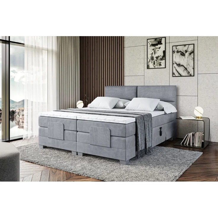 ALTDECOR Boxspringbett MAYA EL (mit Matratze Lattenrost Topper Polsterbett mit Bettkasten Doppelbett), Elektrisch verstellbar 2 x H4/Multipocket Matratz Topper Kopfteil – Bild 4